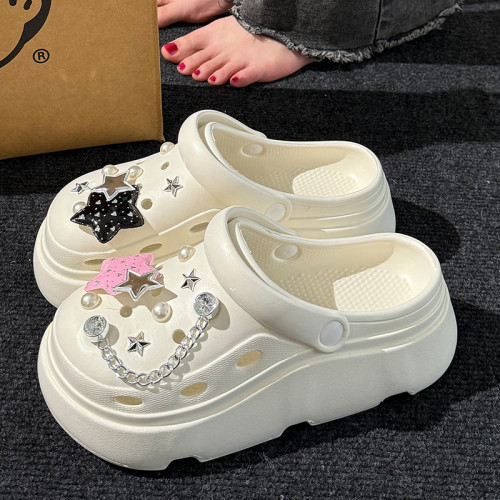 厚底洞洞鞋女式外穿增高2025夏季新款EVA防臭沙灘包頭涼拖鞋女士 厚底洞洞鞋女式外穿增高2025夏季新款EVA防臭沙灘包頭涼拖鞋女士