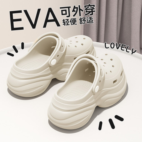 厚底洞洞鞋女士外穿夏季2025新款室內防滑包頭增高涼拖鞋女士夏 厚底洞洞鞋女士外穿夏季2025新款室內防滑包頭增高涼拖鞋女士夏