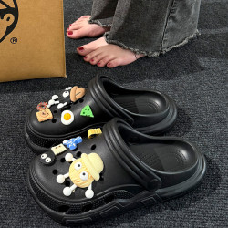 踩屎感洞洞鞋女2025新款夏天外穿開車軟底防臭辦公室包頭女涼拖鞋