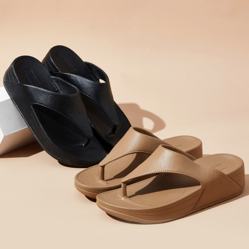 坡跟人字拖女夏季外穿海邊沙灘厚底透氣浴室防滑夾趾拖鞋女款