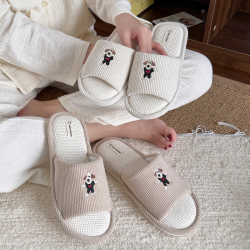 2025夏季室內春底棉麻鞋學生宿捨吸汗透氣舒適可愛小軟亞麻拖鞋女