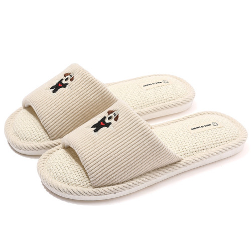 2025夏季室內春底棉麻鞋學生宿捨吸汗透氣舒適可愛小軟亞麻拖鞋女