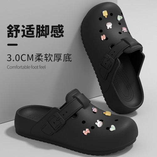 洞洞鞋女2025新款辦公室替換上班防滑懶人鞋包頭半拖鞋女外穿夏天 洞洞鞋女2025新款辦公室替換上班防滑懶人鞋包頭半拖鞋女外穿夏天