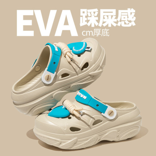 甜美愛心松糕跟厚底洞洞鞋女款夏季外穿2025新款小個子包頭涼拖鞋 甜美愛心松糕跟厚底洞洞鞋女款夏季外穿2025新款小個子包頭涼拖鞋