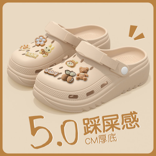 洞洞鞋女款夏季外穿2025新款室內家居厚底沙灘防滑包頭半拖鞋女士 洞洞鞋女款夏季外穿2025新款室內家居厚底沙灘防滑包頭半拖鞋女士