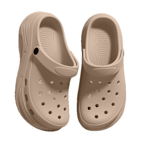 新款包頭不臭不響厚底百搭增高外穿防滑洞洞鞋eva外穿女沙灘夏季