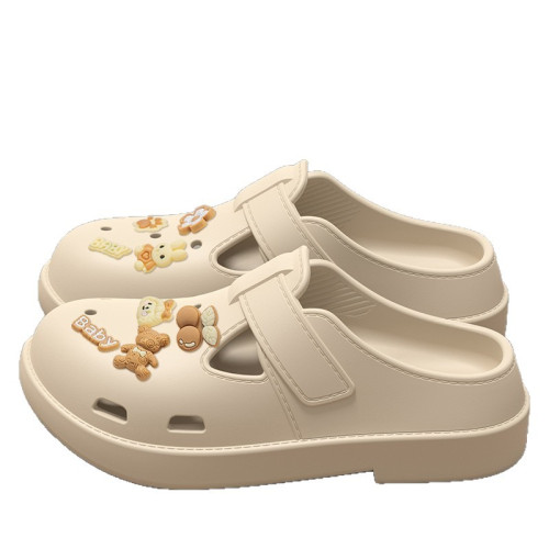 包頭拖女款夏季防滑松糕軟底踩屎感洞洞鞋外穿沙灘勃肯涼拖半拖鞋