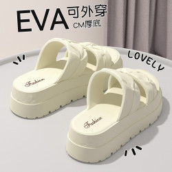 厚底拖鞋女2025新款夏天踩屎感時尚百搭增高戶外穿防滑涼拖鞋夏季