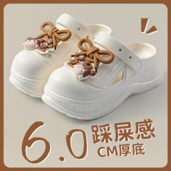 洞洞鞋女款2025新款外穿厚底海邊沙灘防滑包頭超火涼拖鞋女士夏季