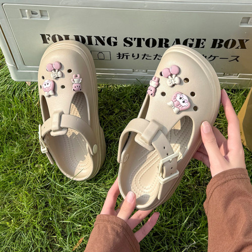 甜美風diy配飾2025年夏日新款厚底包頭涼拖鞋親子款可愛卡通洞洞 甜美風diy配飾2025年夏日新款厚底包頭涼拖鞋親子款可愛卡通洞洞