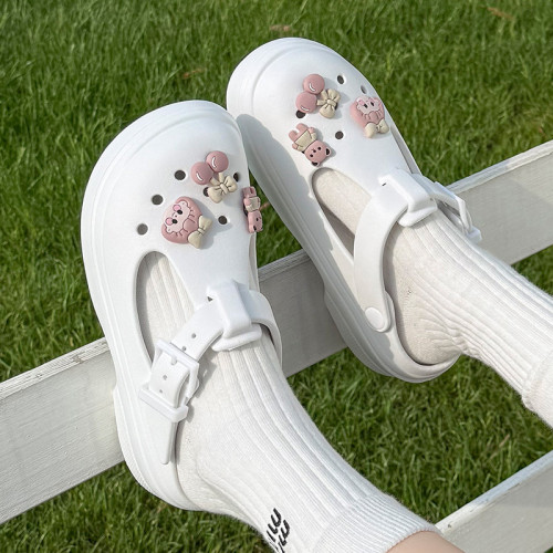 甜美風diy配飾2025年夏日新款厚底包頭涼拖鞋親子款可愛卡通洞洞 甜美風diy配飾2025年夏日新款厚底包頭涼拖鞋親子款可愛卡通洞洞