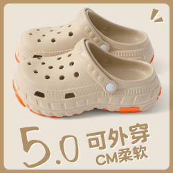 eva洞洞鞋男款外穿夏季2025新款外穿家用防滑厚底沙灘包頭涼鞋女