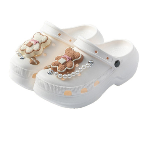 小熊洞洞鞋女款夏季20255新款外穿厚底卡通超火防滑增高涼拖鞋女