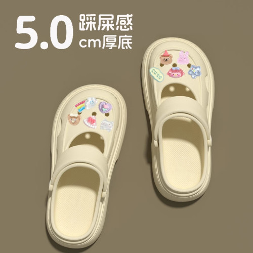 瑪麗珍洞洞鞋女2025新款夏季可愛厚底增高防滑踩屎感涼拖鞋女外穿