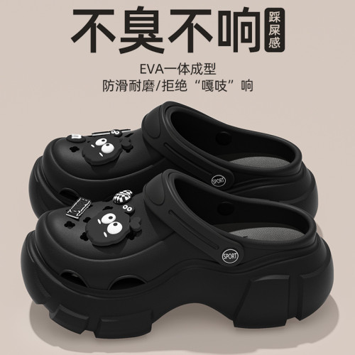 新款eva外穿高跟洞洞鞋英文配飾女款厚底洞洞鞋女夏外穿防滑拖鞋 新款eva外穿高跟洞洞鞋英文配飾女款厚底洞洞鞋女夏外穿防滑拖鞋