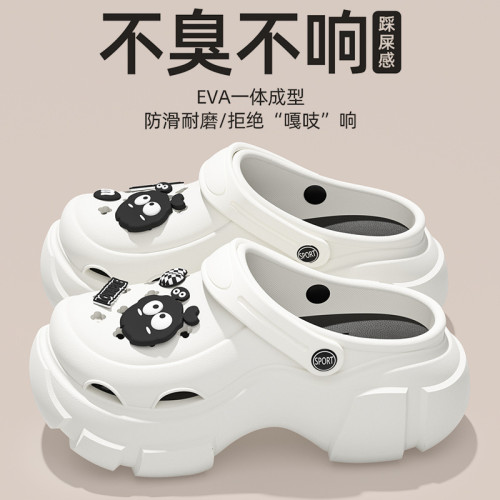 新款eva外穿高跟洞洞鞋英文配飾女款厚底洞洞鞋女夏外穿防滑拖鞋 新款eva外穿高跟洞洞鞋英文配飾女款厚底洞洞鞋女夏外穿防滑拖鞋