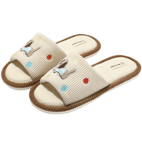 亞麻拖鞋女四季新款卡通靜音室內軟底防滑棉麻家居透氣情侶拖鞋春 亞麻拖鞋女四季新款卡通靜音室內軟底防滑棉麻家居透氣情侶拖鞋春