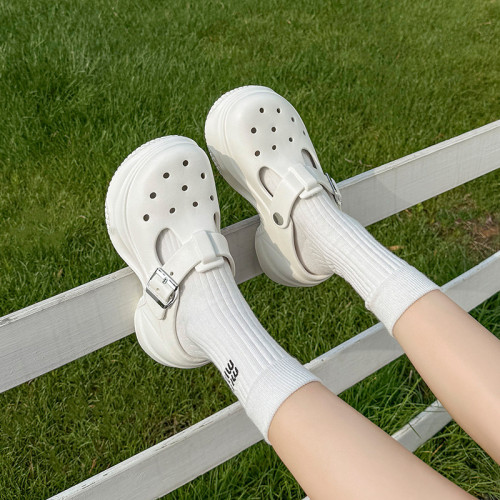 踩屎感厚底增高洞洞鞋女夏季外穿2025新款海邊沙灘eva松糕涼拖鞋 踩屎感厚底增高洞洞鞋女夏季外穿2025新款海邊沙灘eva松糕涼拖鞋