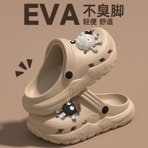 洞洞鞋男夏季外穿包頭2025新款防滑防臭沙灘黑色情侶eva涼鞋女士 洞洞鞋男夏季外穿包頭2025新款防滑防臭沙灘黑色情侶eva涼鞋女士