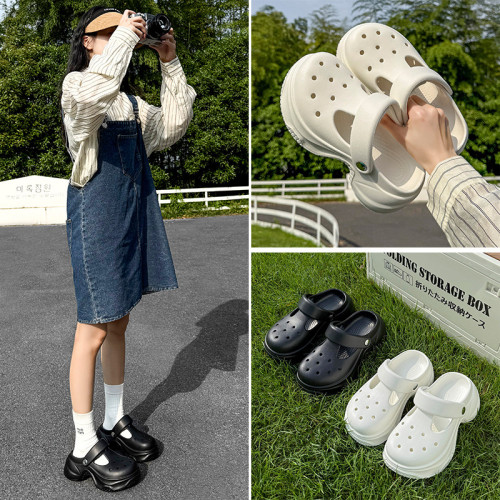 踩屎感小個子增高小蠻腰洞洞鞋女海邊沙灘時尚網紅松糕涼拖鞋 踩屎感小個子增高小蠻腰洞洞鞋女海邊沙灘時尚網紅松糕涼拖鞋