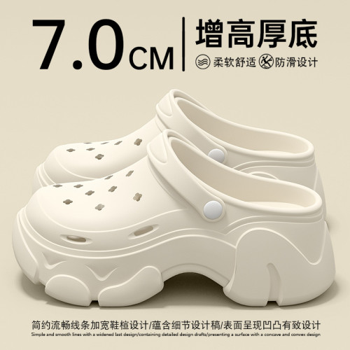 厚底洞洞鞋女款夏季外穿2025新款時尚增高沙灘防滑透氣包頭涼拖女 厚底洞洞鞋女款夏季外穿2025新款時尚增高沙灘防滑透氣包頭涼拖女