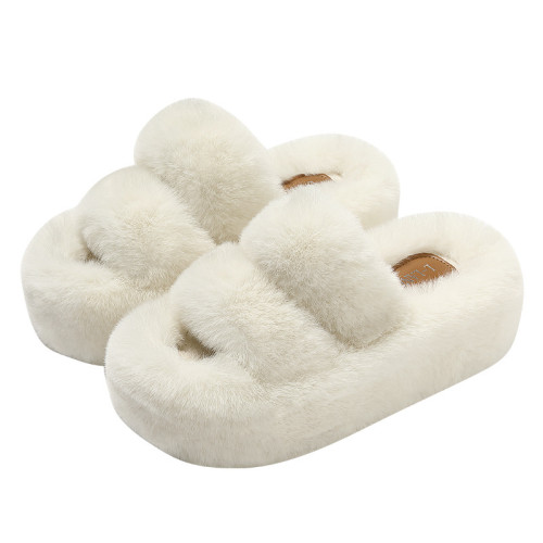 厚底女透氣防滑室外鞋ins風格柔軟舒適毛絨兩條帶拖鞋辦公室內鞋 厚底女透氣防滑室外鞋ins風格柔軟舒適毛絨兩條帶拖鞋辦公室內鞋