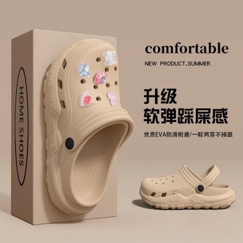 厚底洞洞鞋女夏季外穿2025新款超火辦公室沙灘防滑踩屎感情侶涼拖 厚底洞洞鞋女夏季外穿2025新款超火辦公室沙灘防滑踩屎感情侶涼拖