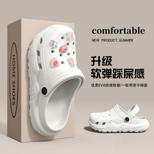 厚底洞洞鞋女夏季外穿2025新款超火辦公室沙灘防滑踩屎感情侶涼拖 厚底洞洞鞋女夏季外穿2025新款超火辦公室沙灘防滑踩屎感情侶涼拖
