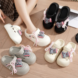 【】洞洞鞋包頭女鞋2025夏季新款厚底可愛增高卡通外穿涼拖鞋