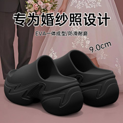 婚紗照增高拖鞋女2025新款外穿度假沙灘防滑eva厚底涼拖女士夏季