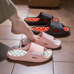 按摩拖鞋男士夏季家居室內軟底防滑老人足療養生涼拖鞋女