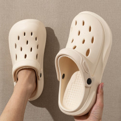 洞洞鞋男夏季外穿厚底踩屎感戶外運動海邊沙灘兩穿開車包頭涼拖鞋