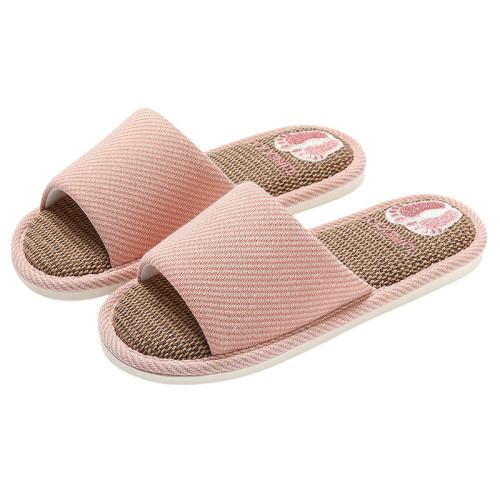 透氣亞麻拖鞋女款四季家居室內吸汗靜音軟底家用防滑涼拖鞋男 透氣亞麻拖鞋女款四季家居室內吸汗靜音軟底家用防滑涼拖鞋男