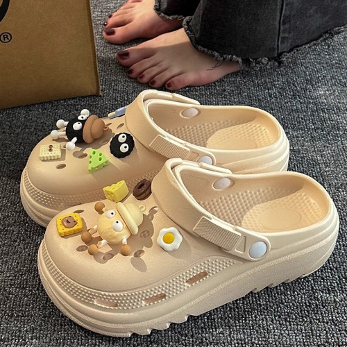 2025新款厚底洞洞鞋女士夏季外穿防滑防臭海邊沙灘踩屎感涼拖鞋女 2025新款厚底洞洞鞋女士夏季外穿防滑防臭海邊沙灘踩屎感涼拖鞋女