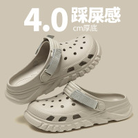 蝸輪洞洞鞋男沙灘鞋外穿女鞋厚底防滑時尚拖鞋涼拖戶外拖鞋包頭