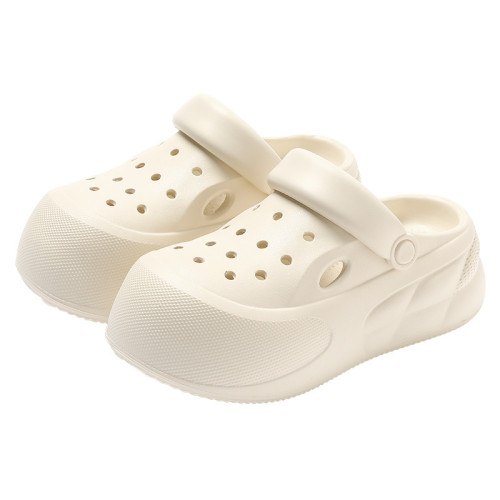 可愛洞洞鞋女夏季時尚新款厚底顯高包頭拖鞋透氣防滑少女感外穿女