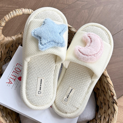 四季款亞麻拖鞋女士室內家居可愛2025新款吸汗防滑透氣棉麻拖鞋女 四季款亞麻拖鞋女士室內家居可愛2025新款吸汗防滑透氣棉麻拖鞋女