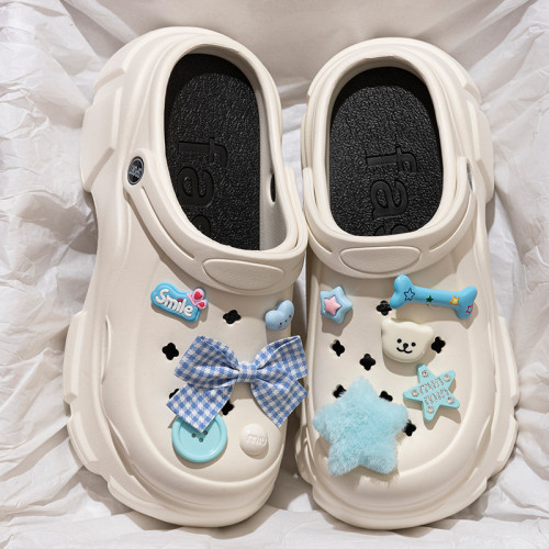 厚底洞洞鞋女士夏季外穿增高ins超火網紅沙灘防滑防臭包頭涼拖鞋 厚底洞洞鞋女士夏季外穿增高ins超火網紅沙灘防滑防臭包頭涼拖鞋