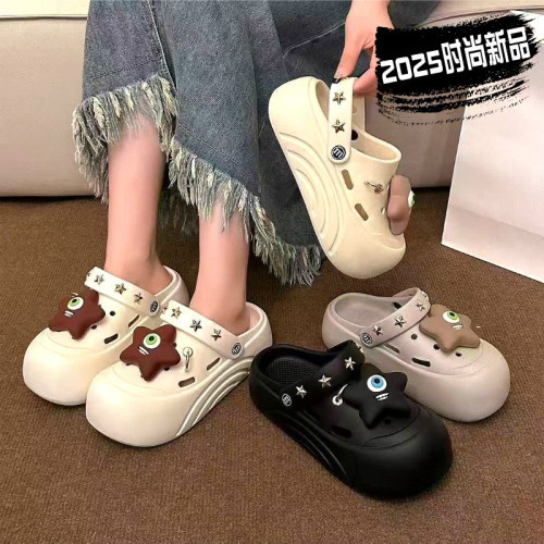 【】洞洞鞋包頭女鞋2025夏季新款厚底可愛增高卡通外穿涼拖鞋 【】洞洞鞋包頭女鞋2025夏季新款厚底可愛增高卡通外穿涼拖鞋