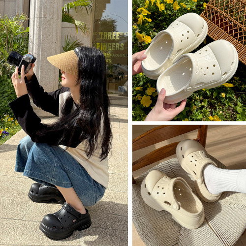 馬蹄洞洞鞋女生個性夏季沙灘可愛包頭戶外穿防滑高跟涼拖鞋女士 馬蹄洞洞鞋女生個性夏季沙灘可愛包頭戶外穿防滑高跟涼拖鞋女士