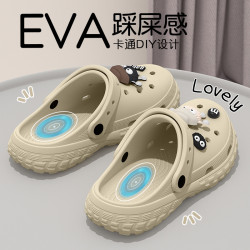 洞洞鞋男士2025夏季新款外穿EVA厚底防滑舒適沙灘情侶拖鞋男士夏
