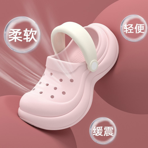 洞洞鞋女款厚底防滑增高2025新款軟底家居家用室內包頭拖鞋戶外穿