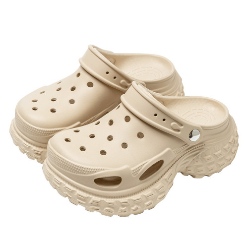 輪胎超厚底外穿包頭拖鞋夏戶外穿防滑踩屎感EVA增高可愛洞洞鞋女 輪胎超厚底外穿包頭拖鞋夏戶外穿防滑踩屎感EVA增高可愛洞洞鞋女