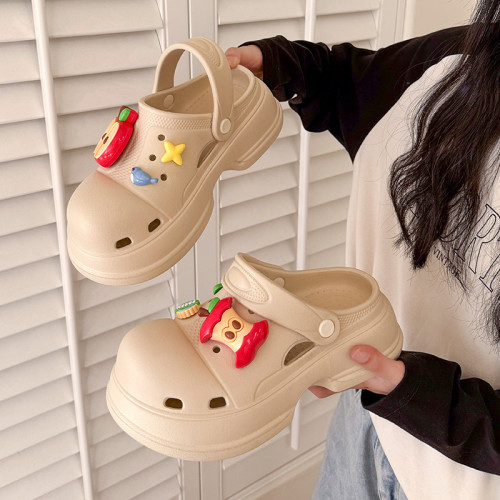 馬蹄厚底洞洞鞋女款夏季新款外穿防滑防臭增高踩屎感eva涼拖鞋女 馬蹄厚底洞洞鞋女款夏季新款外穿防滑防臭增高踩屎感eva涼拖鞋女