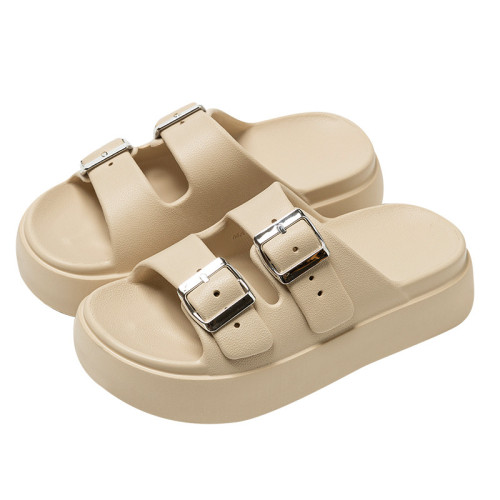 新款拖鞋女防滑EVA增高超厚底居家時尚超軟踩屎感一字拖內外穿