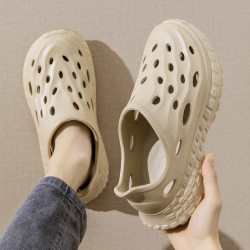 踩屎感洞洞鞋男款夏季2025新款外穿厚底開車透氣防滑防臭eva涼鞋