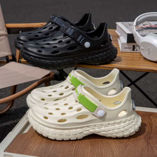 踩屎感包頭涼拖鞋男夏季運動外穿2025爆款厚底防滑洞洞鞋男士透氣 踩屎感包頭涼拖鞋男夏季運動外穿2025爆款厚底防滑洞洞鞋男士透氣