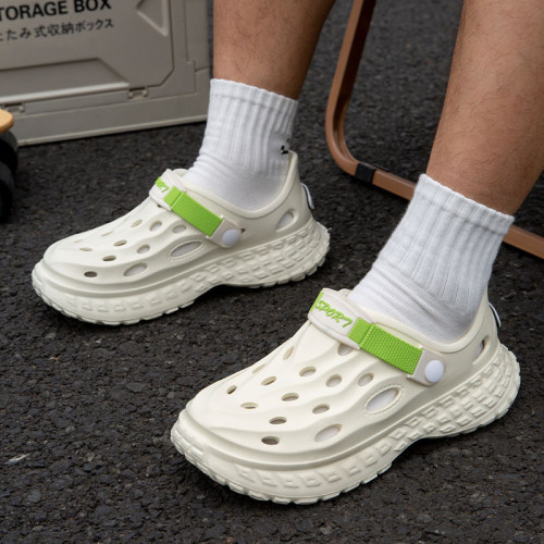 踩屎感包頭涼拖鞋男夏季運動外穿2025爆款厚底防滑洞洞鞋男士透氣 踩屎感包頭涼拖鞋男夏季運動外穿2025爆款厚底防滑洞洞鞋男士透氣