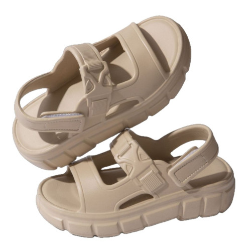 厚底踩屎感拖鞋女2025年夏季新款外穿增高軟底魔術貼海邊沙灘涼鞋 厚底踩屎感拖鞋女2025年夏季新款外穿增高軟底魔術貼海邊沙灘涼鞋