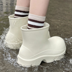 韓版時尚雨鞋女夏季外穿ins潮流厚底2025新款親子雨靴防滑防水鞋